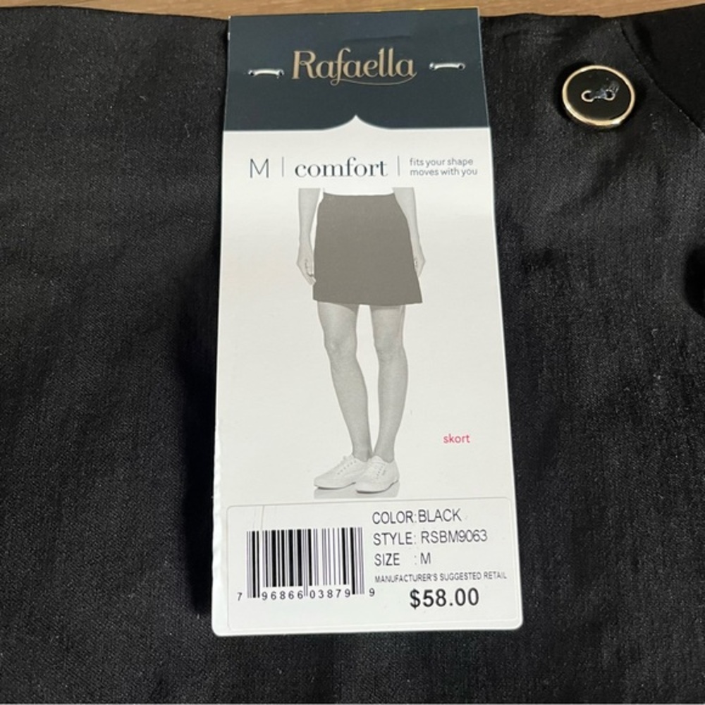Rafaella Black Skort M Stretch Comfort Pickle Ball Golf Tennis‎ Walking NWT $58 - Picture 4 of 11